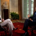 President Barack Obama talks about his position on gay marriage during an interview with Robin Roberts of ABC's Good Morning America, in the Cabinet Room of the White House. (Photo by Pete Souza)