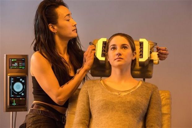This photo released by Summit Entertainment, LLC shows Maggie Q, left, as Tori and Shailene Woodley as Beatrice "Tris" Prior, in the film, "Divergent." The film was released Friday, March 21, 2014. (AP Photo/Summit Entertainment, Jaap Buitendijk)