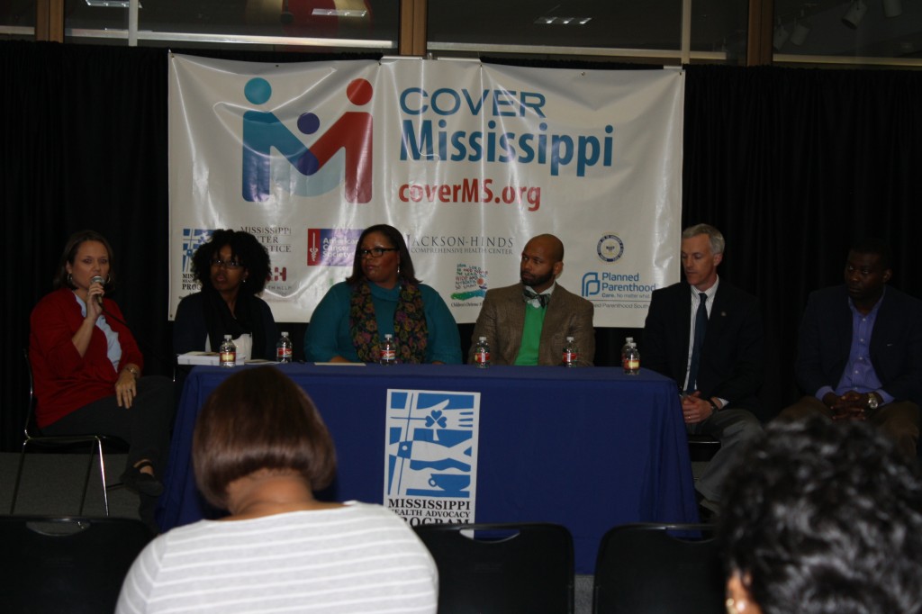 Panelist from left to right: Kimberly Hughes, American Cancer Society, Tinecia Harris, University of Mississippi Medical Center, Kim Robinson, Children’s Defense Fund, Walter Zinn Jr., Moderator, State Senator David Blount, Senate District 29 (Hinds), and State Representative Bryant Clark, District 47 (Attala, Holmes, and Yazoo).