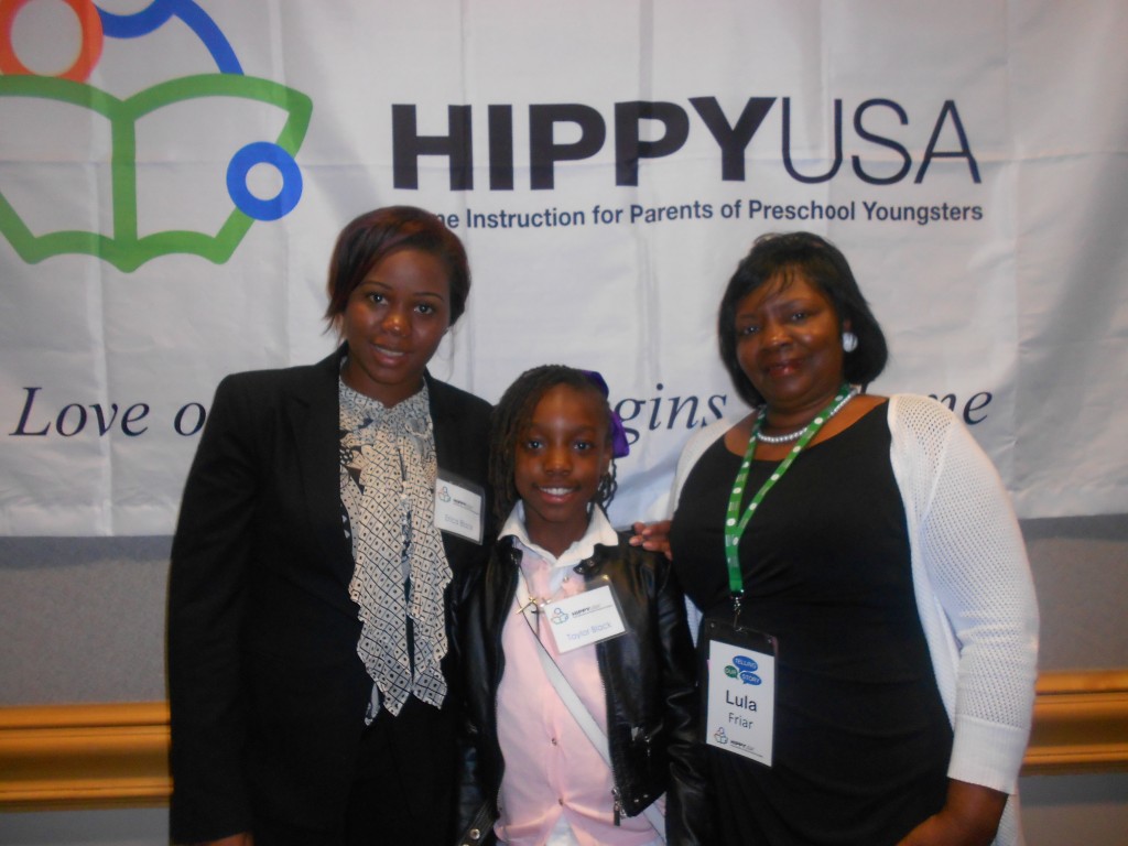 DC parent Erica Black, daughter Taylor and Lexington HIPPY Coordinator Lula Friar.