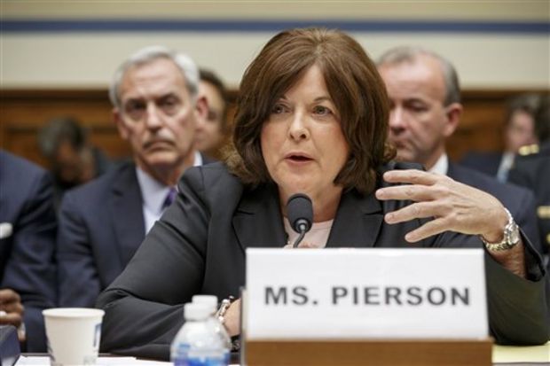 In this Sept. 30, 2014 file photo, Secret Service Director Julia Pierson testifies on Capitol Hill in Washington. Secret Service Director Julia Pierson has resigned amid recent White House security breach. (AP Photo/J. Scott Applewhite, File)