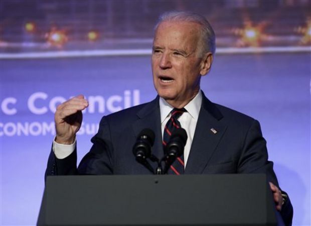 In this Nov. 22, 2014 file photo, U.S. Vice President Joe Biden speaks at the annual Atlantic Council Energy and Economic Summit in Istanbul, Turkey. The Secret Service says multiple gunshots were fired from a vehicle near Biden's Delaware home on Saturday night, Jan. 17, 2015. The vice president and his wife were not at home at the time. (AP Photo/Emrah Gurel, File)