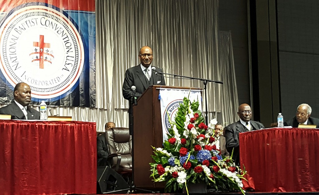 President Young addressing the National Baptist Convention in Memphis, Tenn. PHOTOS BY STAN CARROLL, THE COMMERCIAL APPEAL 