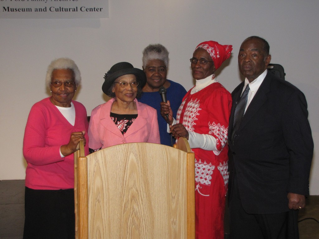 Attending the event were Dr. Helen Barnes (from left), Minta Uzodinma, Dorothy Moore, recording artist; Alferdteen Harrison, and Dr.  Robert Smith.