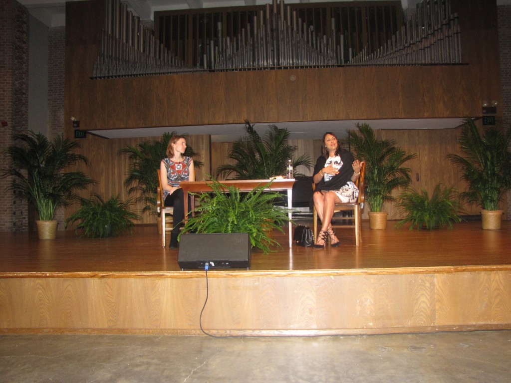 Award-winning author Katy Simpson Smith (left) interviews Natasha Trethewey about her book, In Conversations. PHOTOS BY JANICE K. NEAL-VINCENT