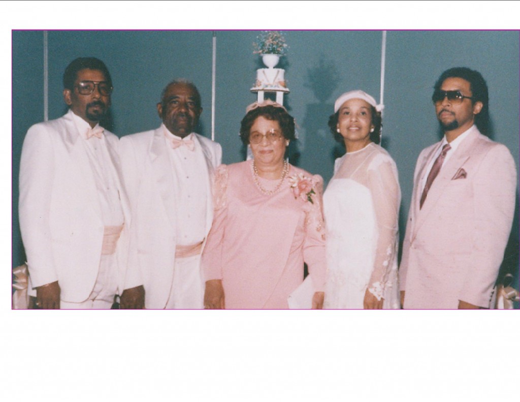 Brown-Wright with her parents and siblings