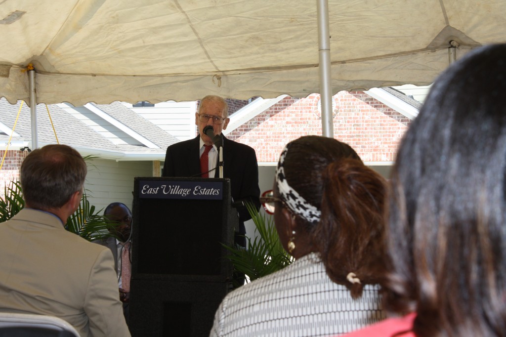 Gov. William Winter called the grand opening of East Village Estates a day of celebration.