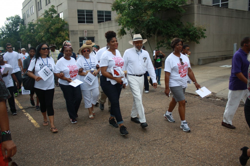 James Meredith walks in the Walk For Good and Right from the Smith Robertson Museum and Cultural Center to the state Capitol, June 26, in Jackson. PHOTO BY SHANDERIA K. POSEY