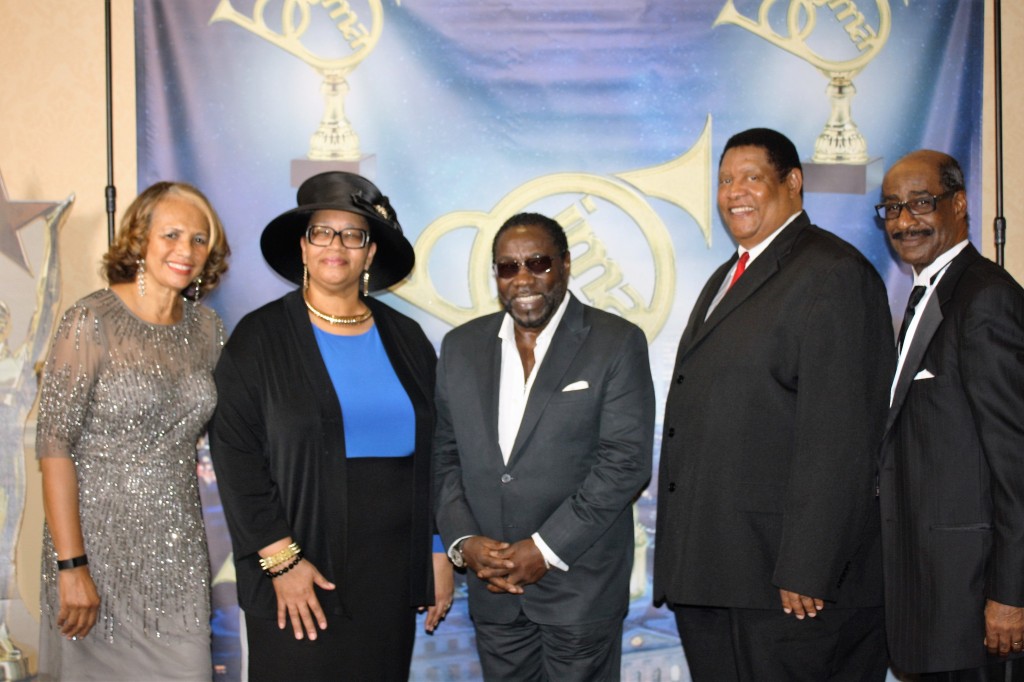Attending the Jackson Music Awards were Judy Thompson (from left), Larita Cooper Stokes, Eddie Levert, Kenneth Stokes and Jessie Thompson. PHOTO BY STEPHANIE R. JONES