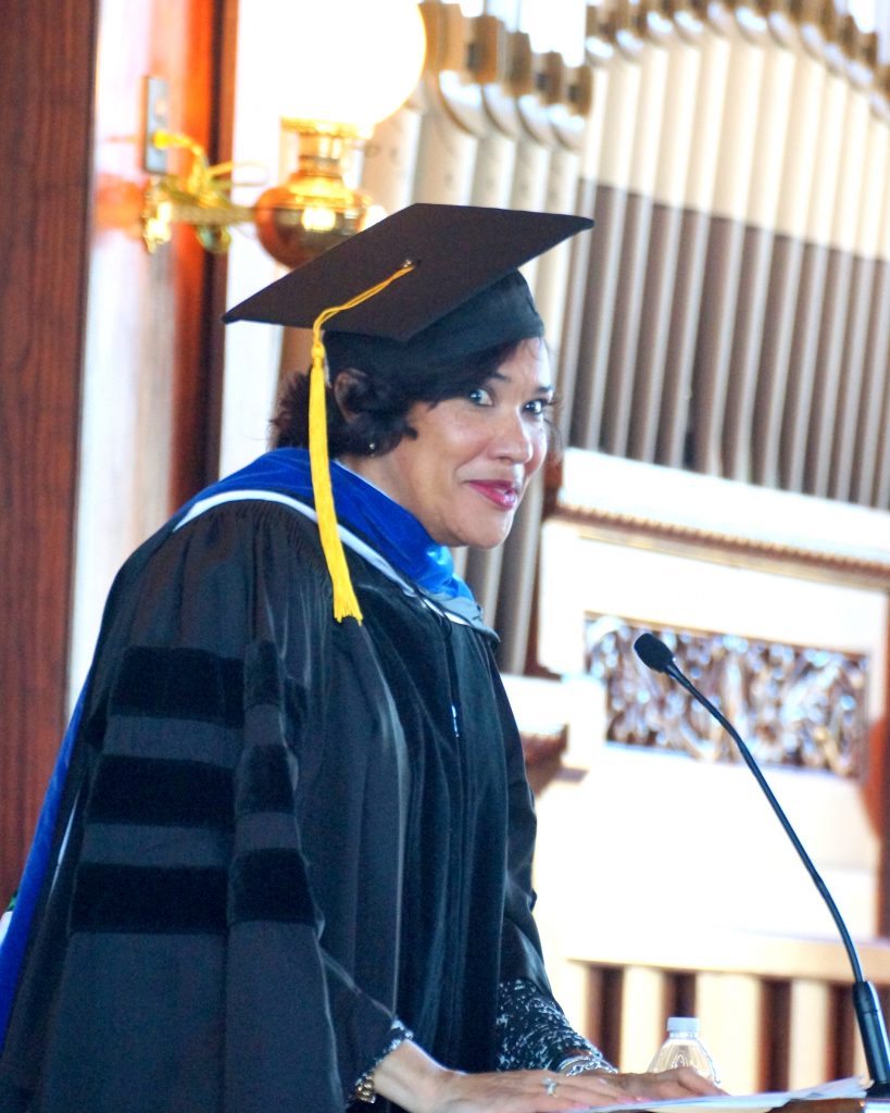 Karen Weaver, mayor of Flint, Mich., and Tougaloo alumna, was the guest speaker for the college’s Founders’ Convocation Oct. 16. PHOTO BY JAY JOHNSON