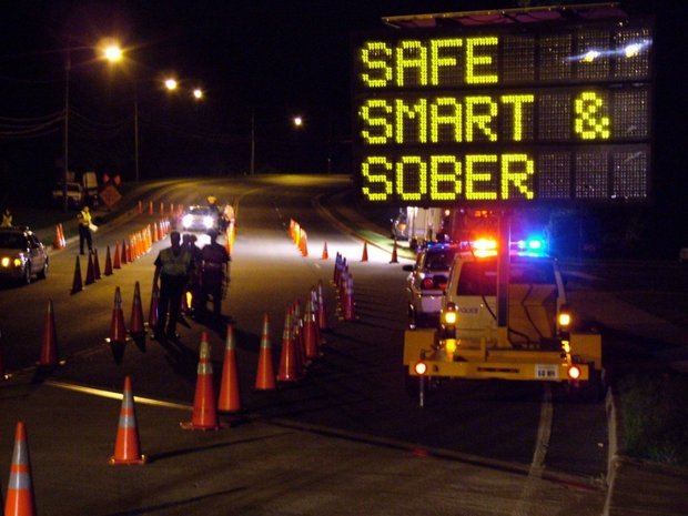 Authorities conduct sobriety checkpoints on Fort Evans Road in Leesburg, Va. (Leesburg Police Department via The Washington Post)