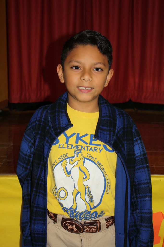 Fidel Gonzalez, 8, – “My mom and my dad because they give me stuff that I wanted and I love them.”