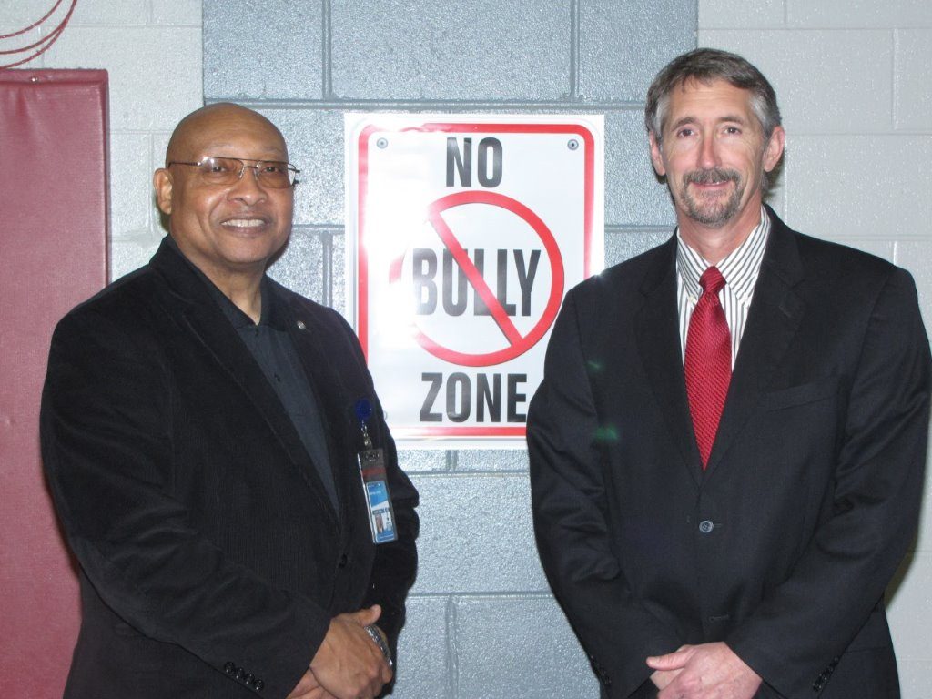 John Neal, Ed.S. associate superintendent of Community Relations and Ben Lundy, principal, Byram Middle School