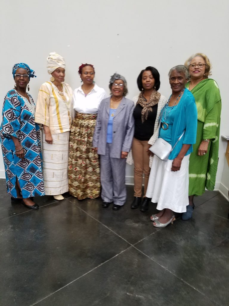 Left to Right – Ada Robinson, chair membership and publicity; Dorothy Stewart, presider/founder, Women for Progress; Sandkofa Ra, reproductive health educator, NYC; Ruth Weir, granddaughter of midwife Virginia Scott Ford; Connie Little, Hinds County election commissioner - District 5; Alferdteen Harrison, president, Scott Ford House, Inc., and Juanita Brown, publicity