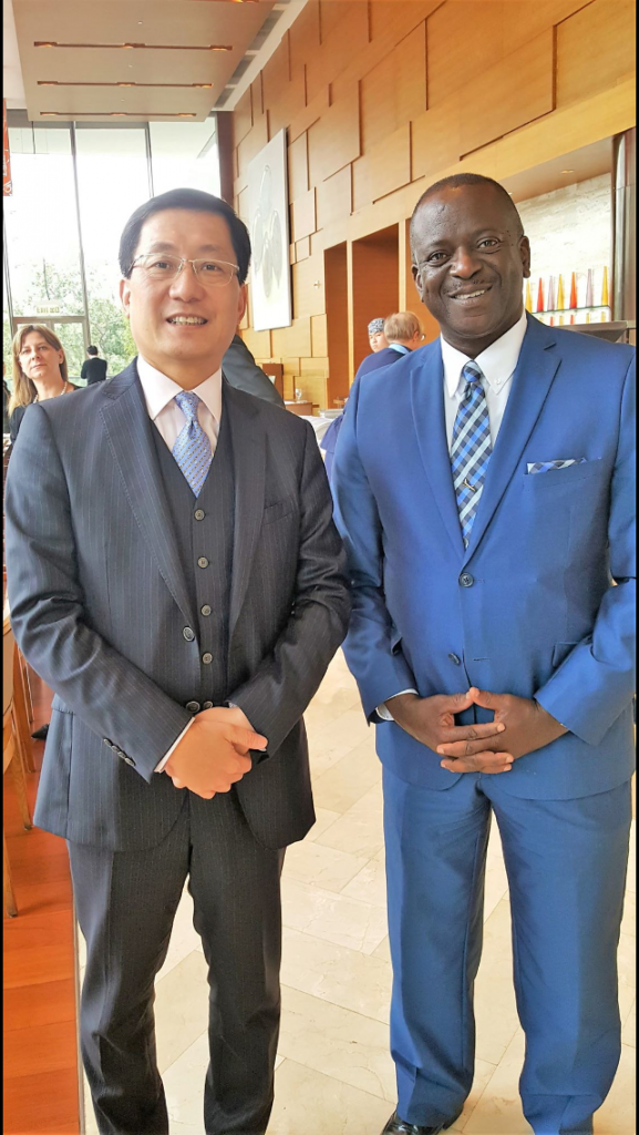 JMAA Commissioner Vernon Hartley, Sr. poses with Hong Kong Airport CEO Fred Lam. Each year, the Hong Kong Airport handles approximately 68.5 million passengers and 4 million tons of cargo.