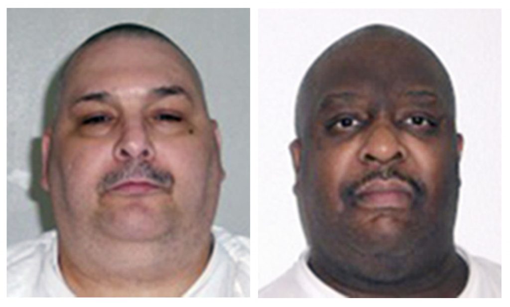 This combination of undated file photos provided by the Arkansas Department of Correction shows death-row inmates Jack Jones, left, and Marcel Williams. AP