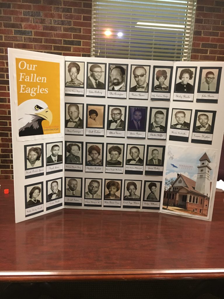 Poster honoring graduates of the class of 1967 that have passed away.